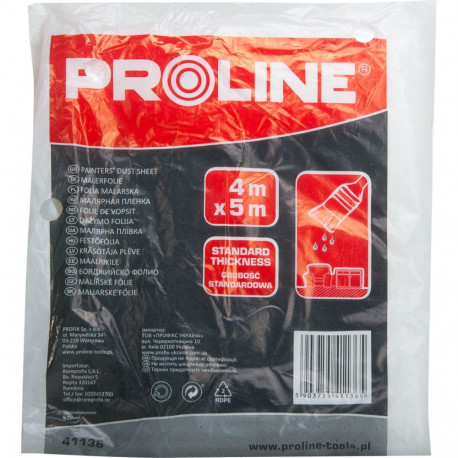 Folia gruba (grubość: ok.45 mikro-m) 4x5m ldpe malarska extramocna proline