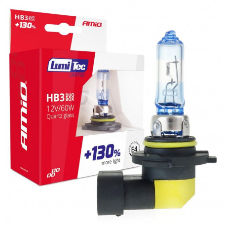 Żarówki halogeen hb3 12v 60w lumitec limited +130% duo amio-02103