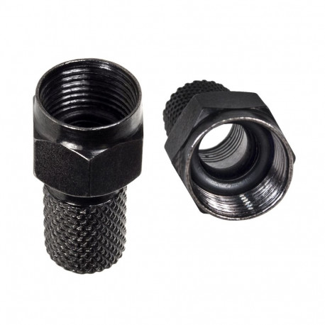Wtyk F satelitarny Maclean, TV system, RG5.9, RG6, 6.8mm, nikiel z uszczelką, profesjonalny, czarny,
