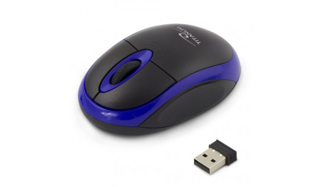 TM116B Titanum juhtmevaba 2.4GHz 3D optiline USB hiir Vulture must-sinine