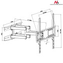 Uchwyt do telewizora lub monitora Maclean, uniwersalny, max VESA 400x400, 26-55", 30kg, czarny, MC-7