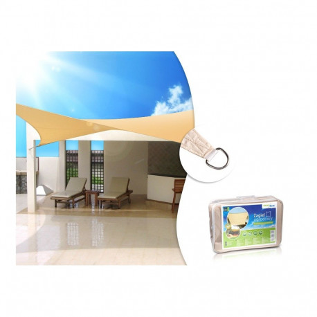 Żagiel ogrodowy zacieniacz UV polüester 3,6m ruut GreenBlue GB503 kreemjas hüdrofoobne pind