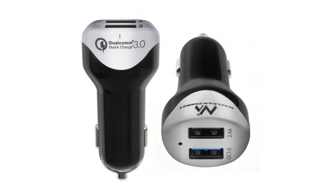 Ładowarka autolaadija max4,8A 2xUSB Maclean Energy MCE157 Qualcomm Quick Charge QC 3.0 pluss kaabel 