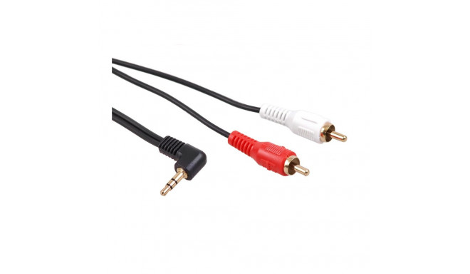 Nurgaga mini jack 3,5mm kaabel Maclean, 2RCA, 3m, must, MCTV-825