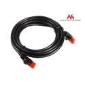 Przewód, kabel, patchcord, UTP Maclean, wtyk-wtyk, Cat6, 1m, czarny, MCTV-740