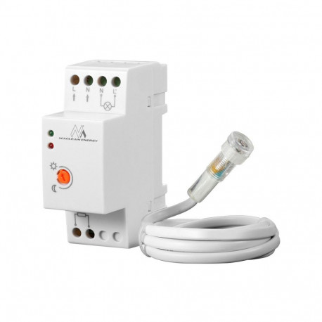 Maclean hämaralüliti DIN-siinile, välise anduriga, 220-240V/AC, 50Hz, 20A, MCE83