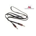 Przewód Maclean, Jack 3.5mm, Płaski, Metalowy wtyk, 2m, Czarny, MCTV-695 B