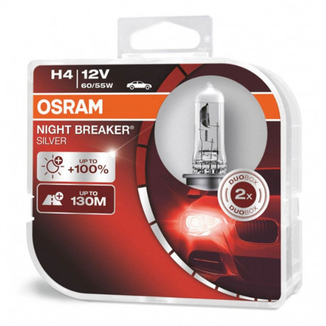 Osram H4 12V Night Breaker Silver +100% halogeenpirnid, 2 tk