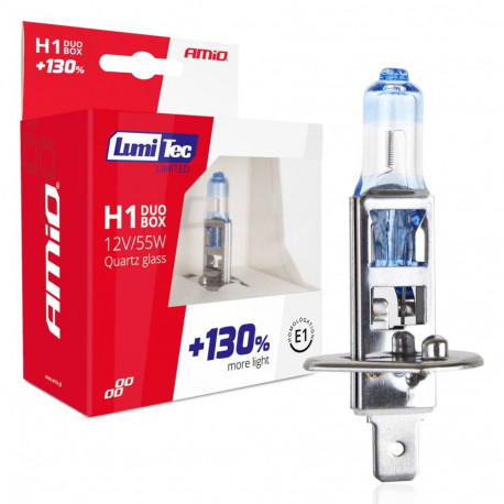Żarówki halogeen h1 12v 55w lumitec limited +130% duo amio-01404
