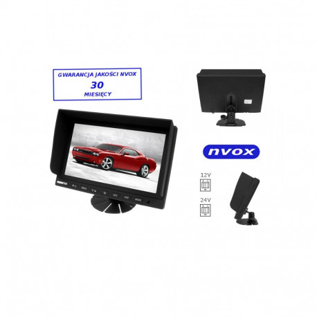 Monitor samochodowy lub wolnostojący lcd 9cali cali z obsługa do 2 kamer 4pin 12v 24v