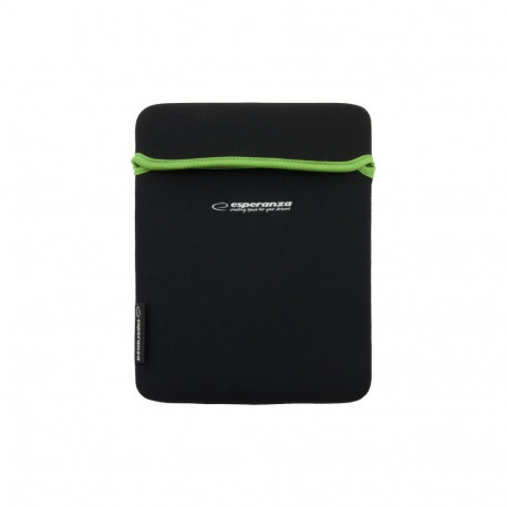 ET172G neopreenist ümbris tahvelarvutile 9.7" must-roheline Esperanza