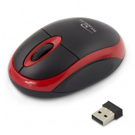 TM116R juhtmevaba 2.4GHz 3D optiline USB Vulture must-punane hiir