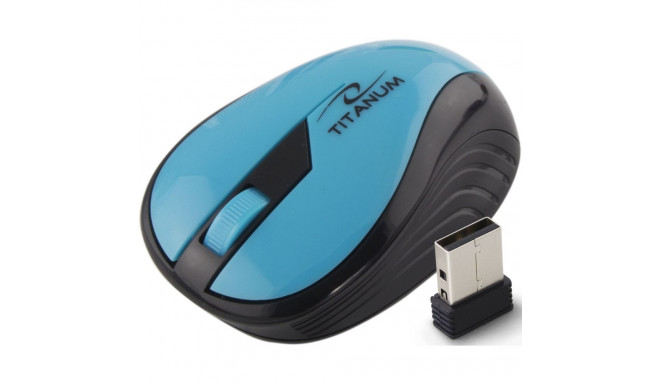 TM114T juhtmevaba 2.4GHz 3D optiline USB Rainbow türkiissinine hiir