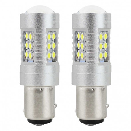 żarówki led canbus 3030 24smd 1157 bay15d p21/5w valge 12v 24v amio-01438