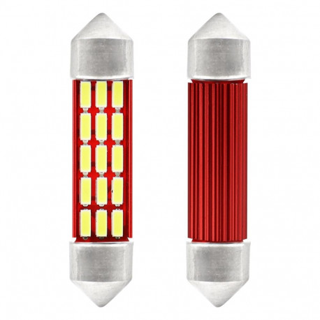 Żarówki led canbus 4014 20smd festoon c5w c10w c3w 41mm valge 12v 24v amio-01634