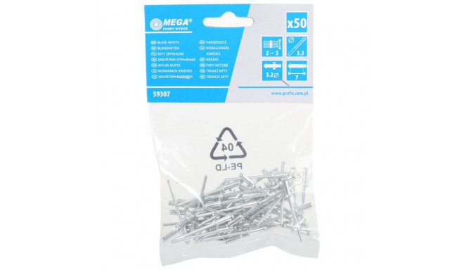 Alumiinium/teras tõmbeneet 4,8*12mm tk 50