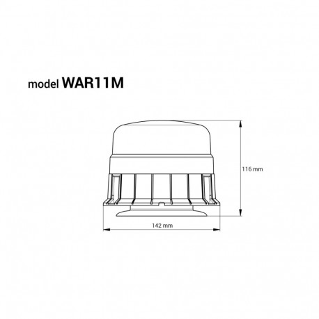 Hoiatusvilkur vilkuv koguk 39 led magnet r65 r10 12v 24v war11m amio-01500