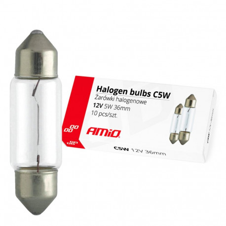 Halogeenpirnid c5w festoon 36mm 12v 10 tk. amio-01486 (10 tk.)