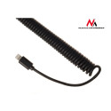 MCE76 37545 Ładowarka samochodowa 2xUSB, 5.2A, lightning spiralny 1.8m
