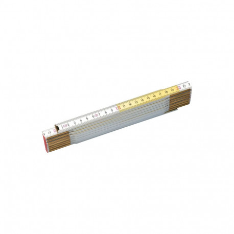 Kokkupandav puidust mõõdulint 2 m (valge-kollane)