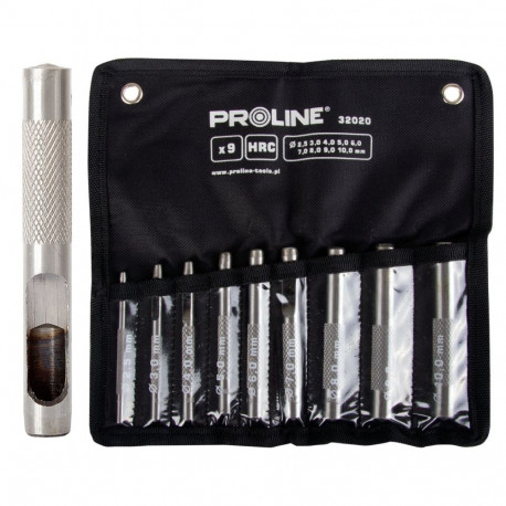Zestaw przebijaków do skóry 9 sztuk 2.5 - 10.0mm hrc proline