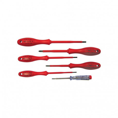 10078 1000V kruvikeerajate komplekt + pingetester, 6 osa