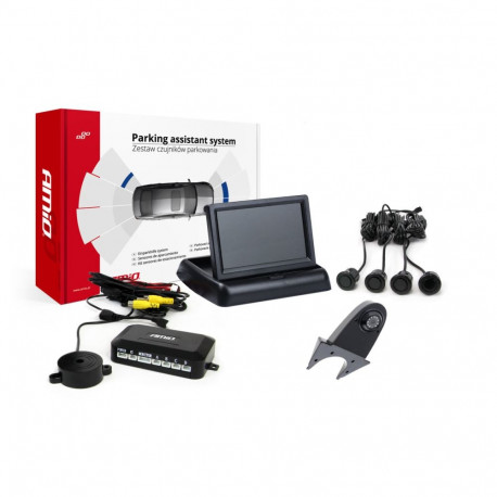 Parkimisandurite komplekt tft02 4,3" kaamera hd-502-ir 4 musta andurit "kuld"