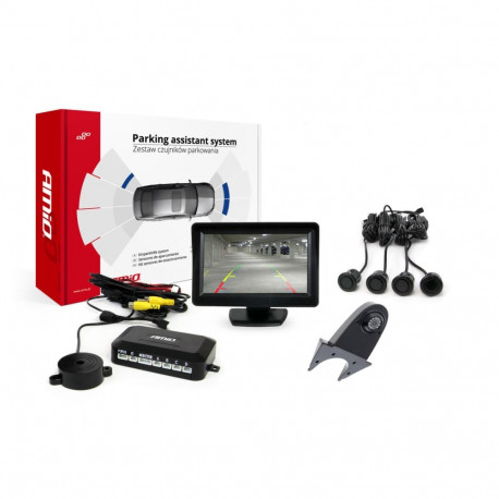 Parkimisandurite komplekt tft01 4,3" kaamera hd-502-ir 4 musta andurit "kuld"