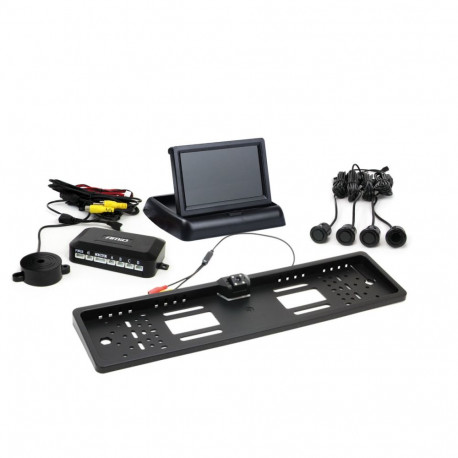 parkimisandurite komplekt tft02 4,3" kaameraga hd-402-led 4 andurit mustad "gold"