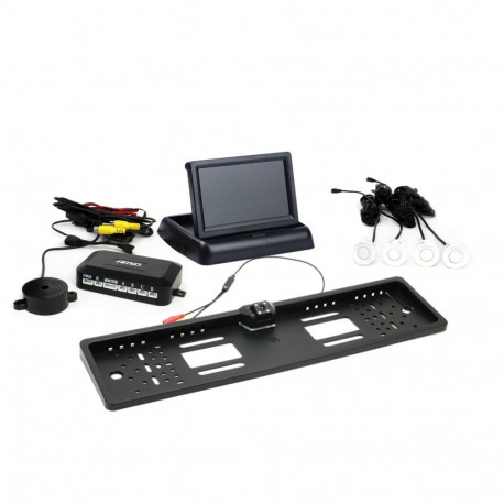 Parkimisandurite komplekt tft02 4,3" kaameraga hd-402-led 4 valged andurid