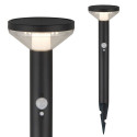 Solarna lampa LED Maclean, z czujnikiem, 3 tryby, wbijana, Li-ion 18650, IP44, 3,7V, 1200 mAh, Czarn
