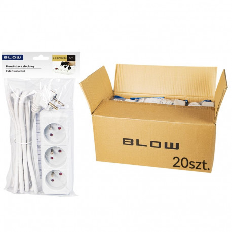 98-513# Pikendusjuhe pr-370p 3-pesaga maandusega 5m valge 3x1,5mm (20 tk.)