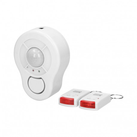 Mini alarm bezprzewodowy sufitowy z wbudowaną syreną sterowany pilotem, 5m, bateryjny