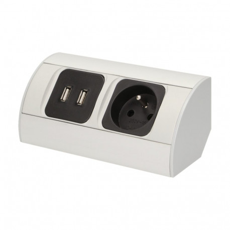 mööblipistik 1x2P+Z, 2xUSB