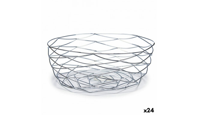 Fruit Bowl Silver Metal 27 x 11 x 27 cm (24 Units)