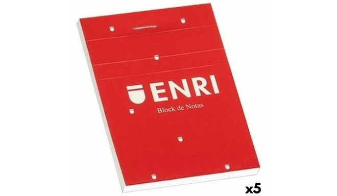 Notepad ENRI Red A4 80 Sheets 4 mm (5 Units)