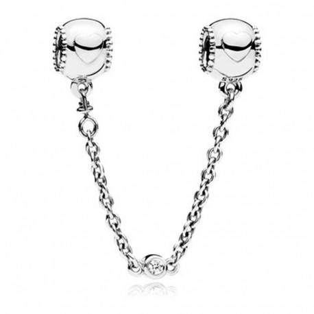 Naiste Pärlid Pandora EMBOSSED HEARTS SAFETY CHAIN