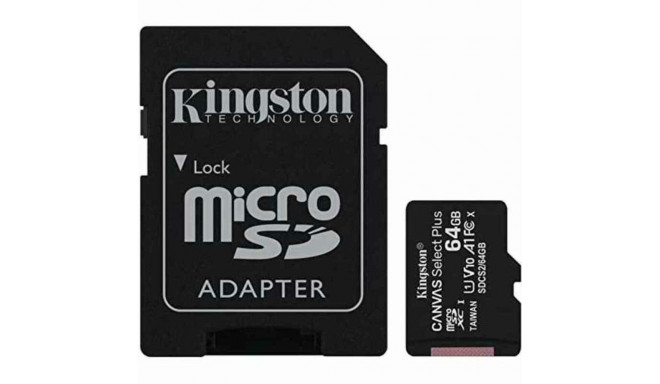 MicroSD Mälikaart koos Adapteriga Kingston Canvas Select Plus 64 GB