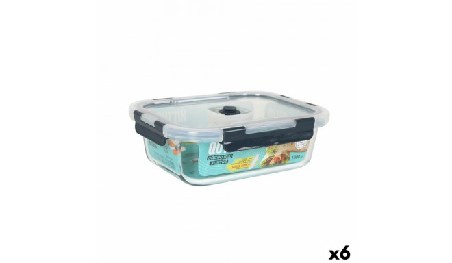 Hermetic Lunch Box Quttin Rectangular 1L 21 x 16,1 x 6,9 cm (6 Units)