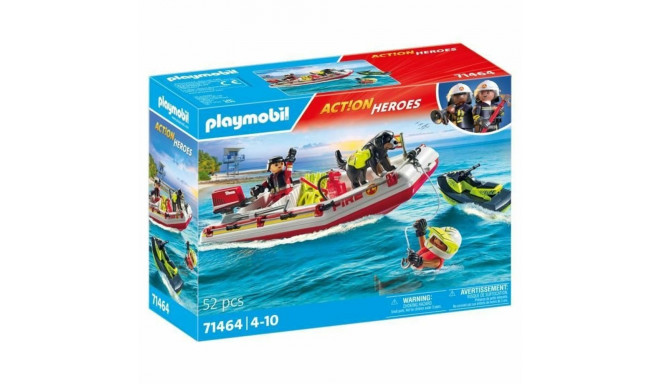 Playset Playmobil Action Heroes - Fireboat and Water Scooter 71464 52 Tükid, osad