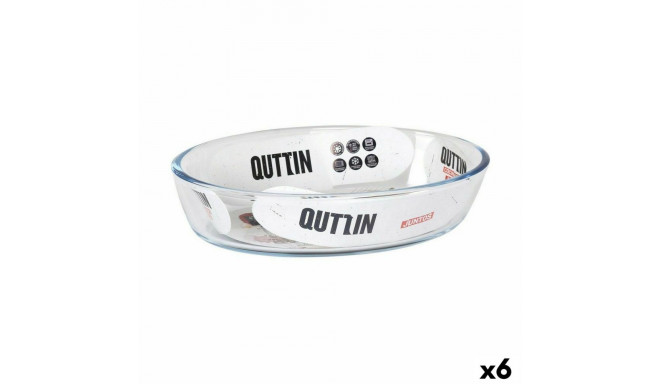 Serving Platter Quttin 700 ml Glass Oval (6 Units)