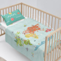 Bedding set HappyFriday Happynois World Map Multicolour Baby Crib 2 Pieces