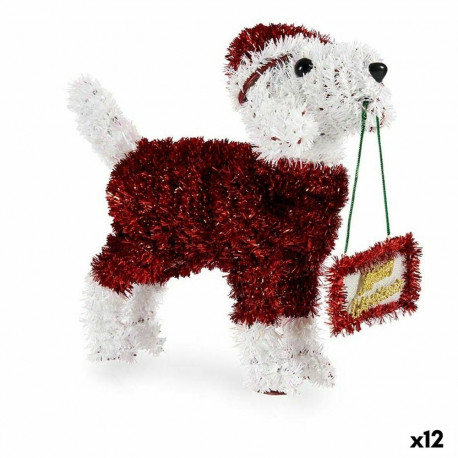 Dekoratiivkuju Koer Kard Valge Punane polüpropüleen PET 9 x 23 x 29,5 cm (12 Ühikut)