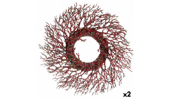 Advent wreathe Krist+ 3300/16-DB9-7 3300/16-DB9-7 Blue Red Plastic Branch 50 x 10 x 50 cm (2 Units)
