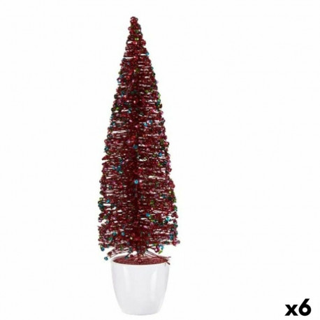 Dekoratiivkuju Jõulupuu Sinine Fuksiaroosa Plastmass 10 x 38 x 10 cm (6 Ühikut)
