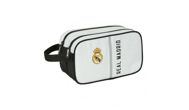 Reisi Tualett-tarvete Kott Real Madrid C.F. Valge Hall Spordi 26 x 15 x 12.5 cm