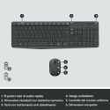 Klaviatūra Logitech Pelēks QWERTY