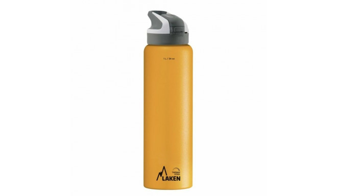 Water bottle Laken Summit Yellow 1 L Stainless steel Plastic