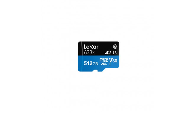 MicroSD Mälikaart koos Adapteriga Lexar 633x 512 GB