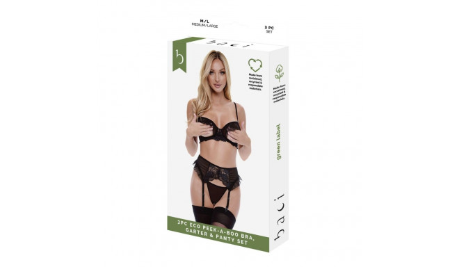 Apakšveļas Komplekts Baci Lingerie Peek-A-Boo Bra Melns (M/L)